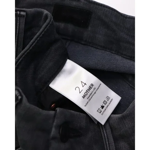 Mother High Waisted Looker Ankle Fray Skinny Jeans Lighting Up Lanterns Grey 24 - Picture 4 of 11